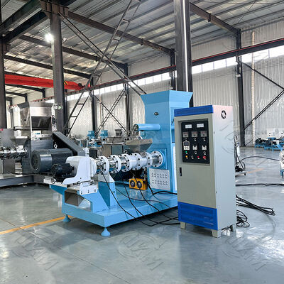 300-400kg / ชั่วโมง อัตโนมัติ แบบแห้ง ปลาอาหาร Extruder ปลาอาหารสุนัข Extruder ปลาอาหารลอย เครื่อง pellets สําหรับขาย