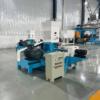 เครื่องอัดรีดอาหารสุนัขโฮมเมดสายการผลิตเครื่องทำเครื่องอัดรีดเม็ดอาหารปลาลอยน้ำขนาดเล็กเครื่องอัดรีดอาหารสัตว์เลี้ยงที่ใช้แล้วสำหรับขาย