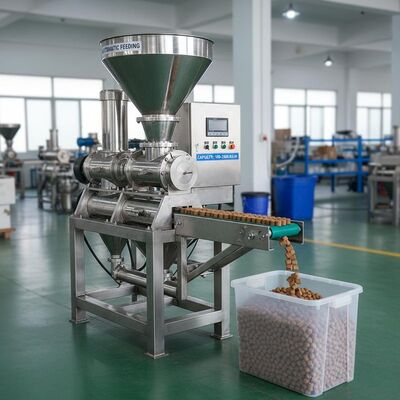 เครื่องทําเม็ดอาหารปลาจากสแตนเลส ความจุ 100-2000 กิโลกรัมต่อชั่วโมง และการให้อาหารอัตโนมัติสําหรับเครื่องผลักอาหารสัตว์เลี้ยง