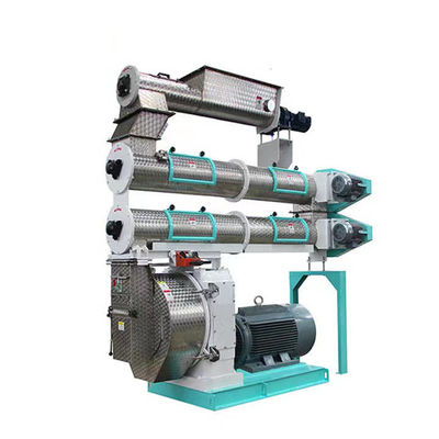 500KG / H เครื่องทำเม็ดอัตโนมัติ PLC Control Forage Pellet Mill